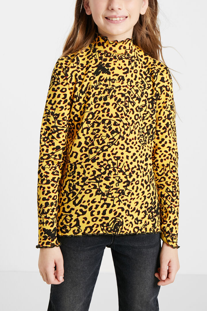 T-shirt côtelé animal print | Desigual