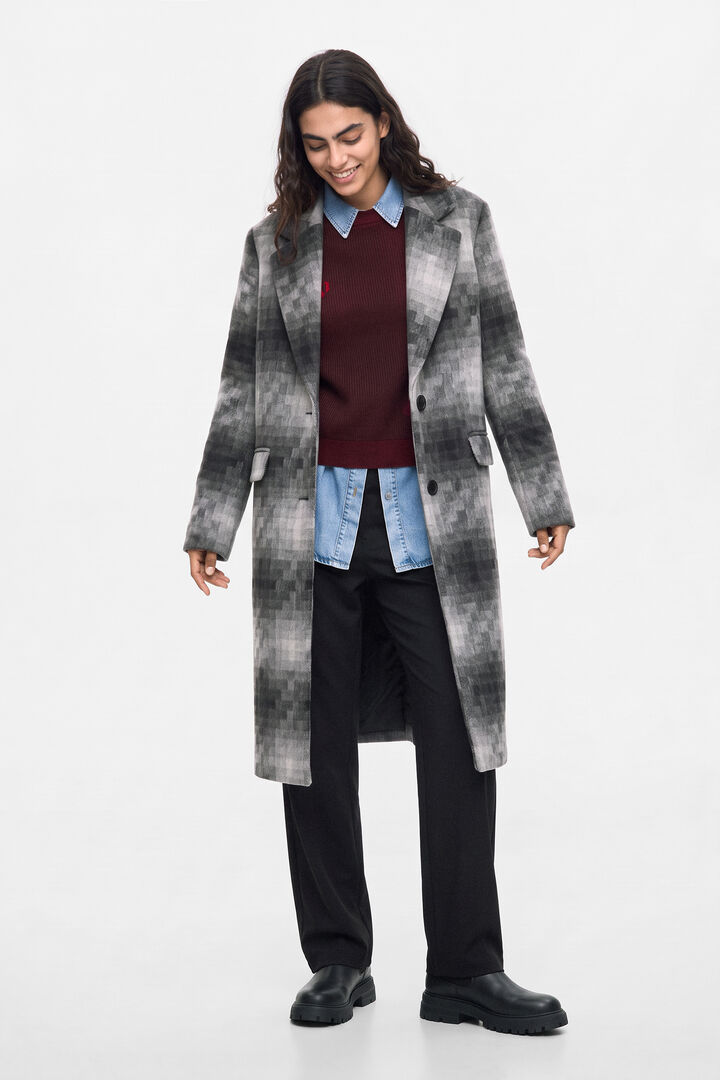 Long Checkered Coat