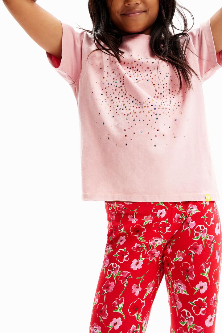 Rhinestone heart T-shirt | Desigual