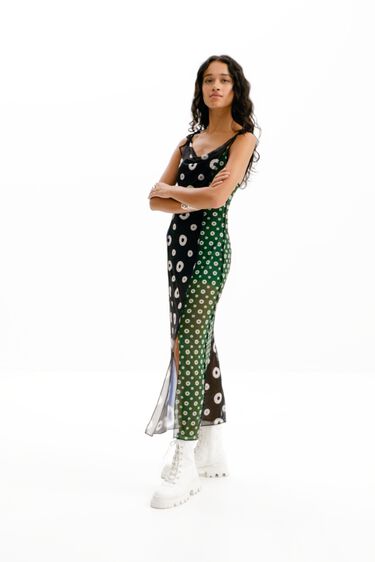 Sukienka midi bieliźniana geometryczne wzory | Desigual