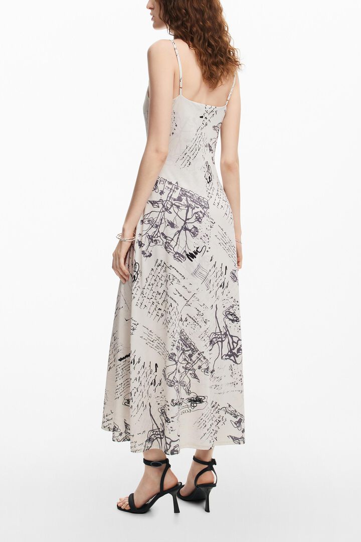 Vestido estampado peri&oacute;dico | Desigual