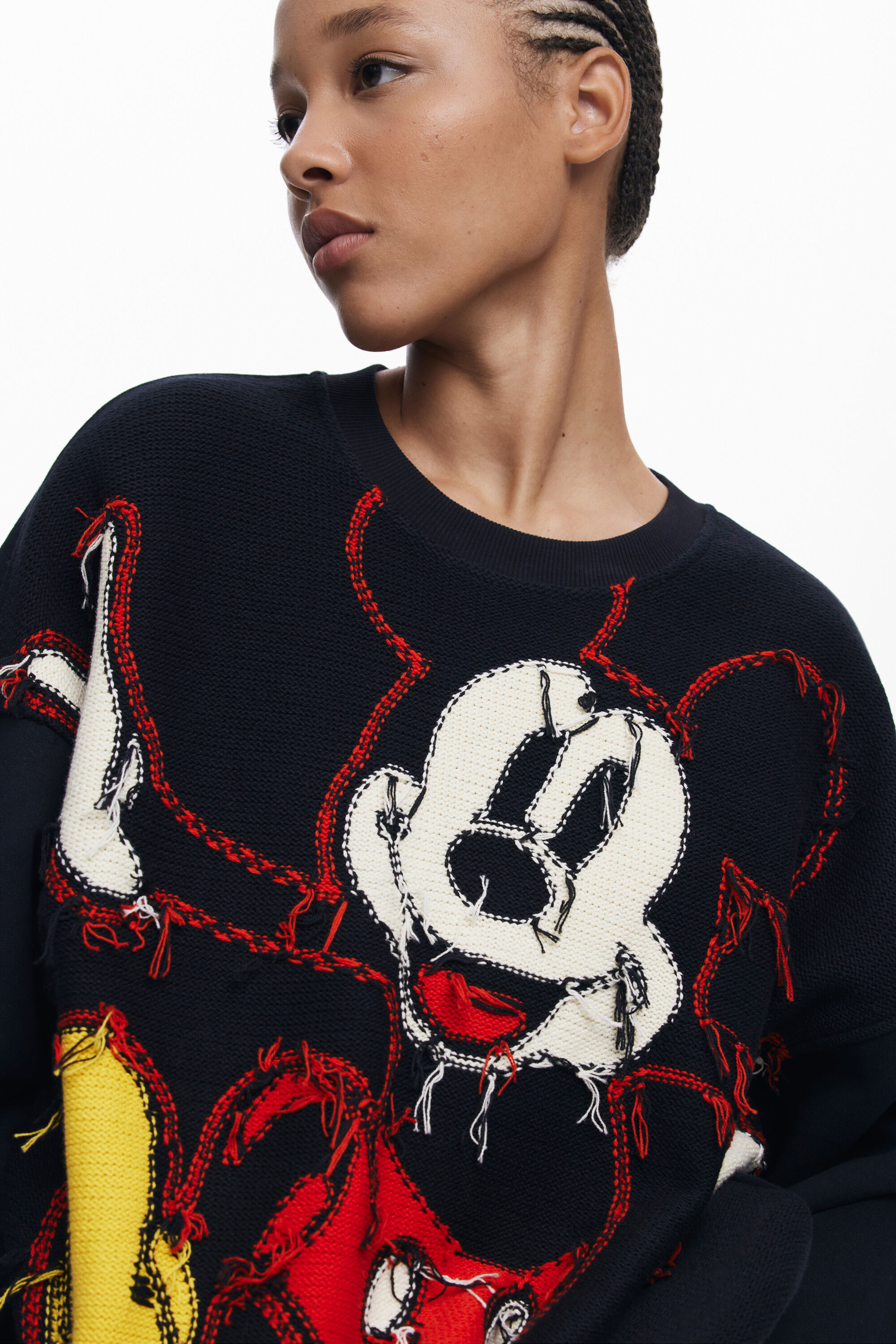 トップス Desigual Sweat-Shirt MickeyMouse 2023AW Multicolor sweatshirt with Mickey Mouse print brand DESIGUAL