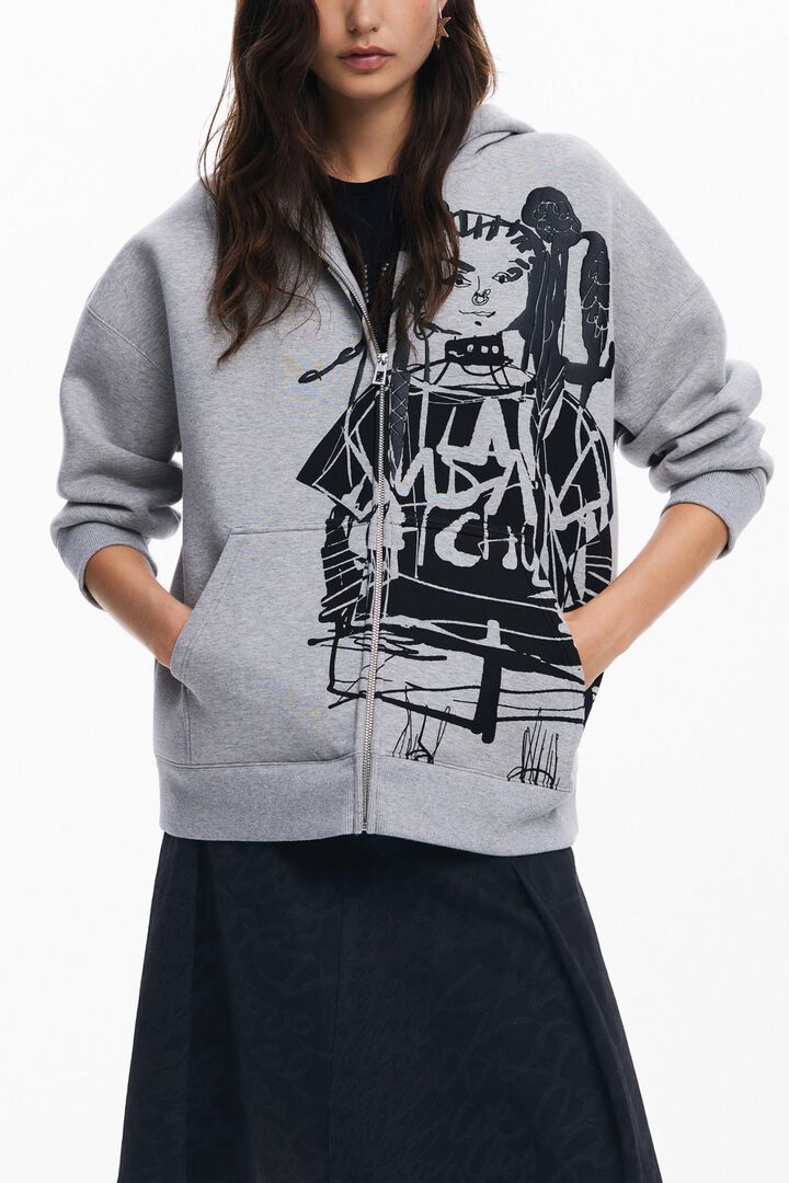 Printed zip-up sweatshirt M. Christian Lacroix | Desigual