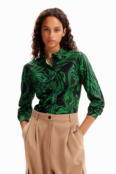 Camisa fruncida marmoleado | Desigual