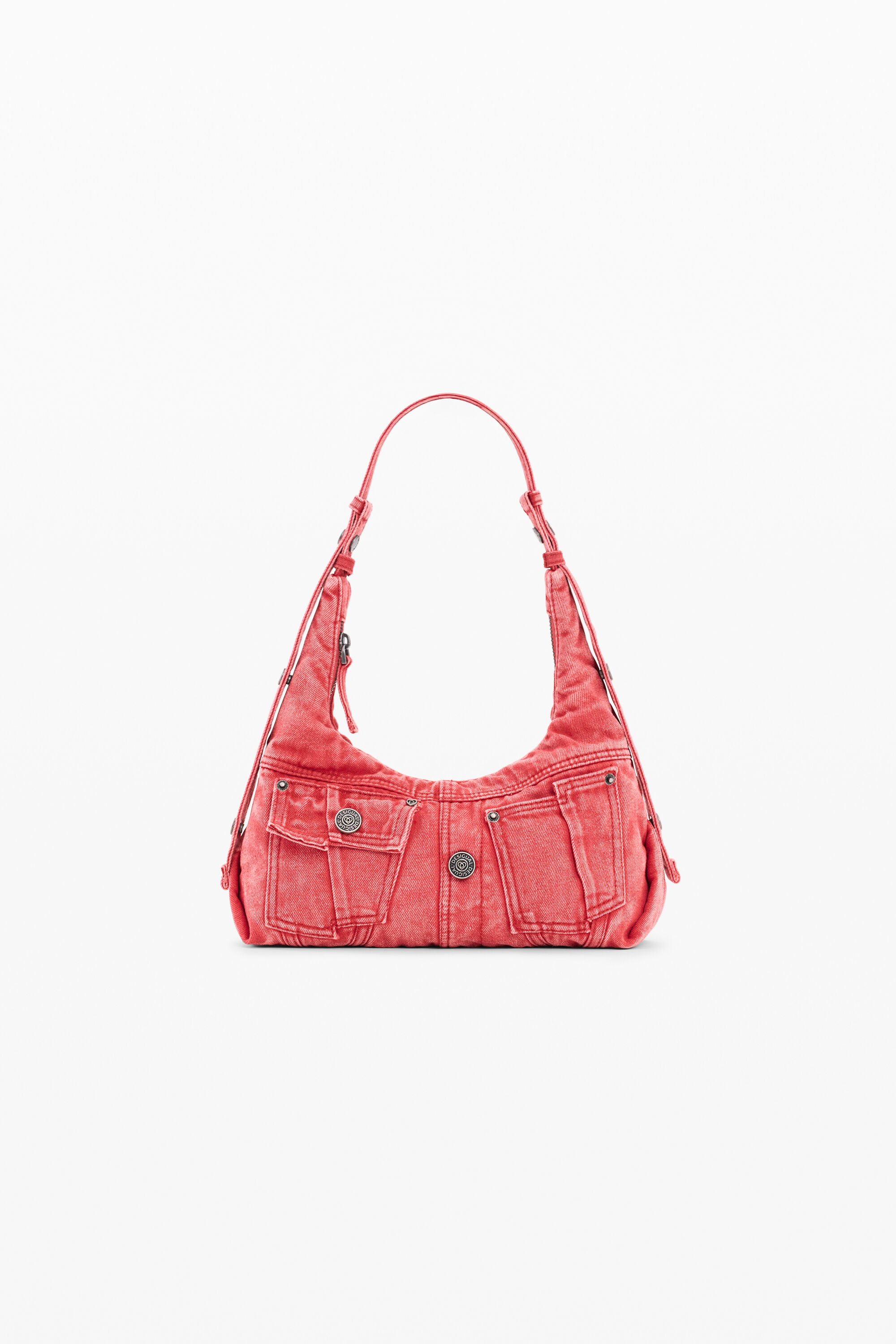 Desigual, Mittlere denim-schultertasche, Damen, Baumwolle, Rot, U