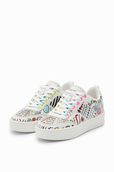 Sneakers retro ilustraciones arty | Desigual