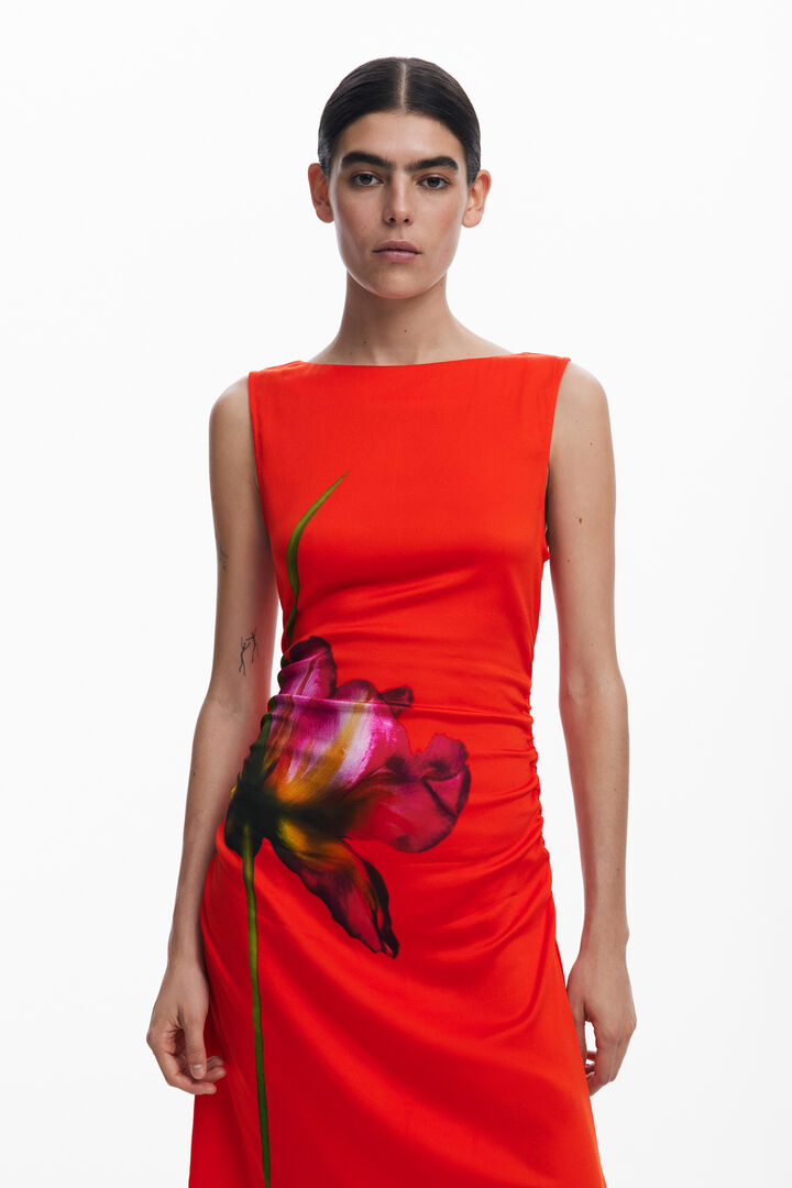 Orchid asymmetrical dress | Desigual