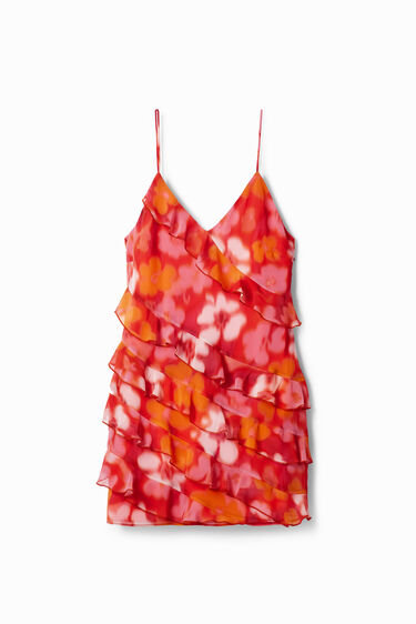 Vestit curt floral volants | Desigual