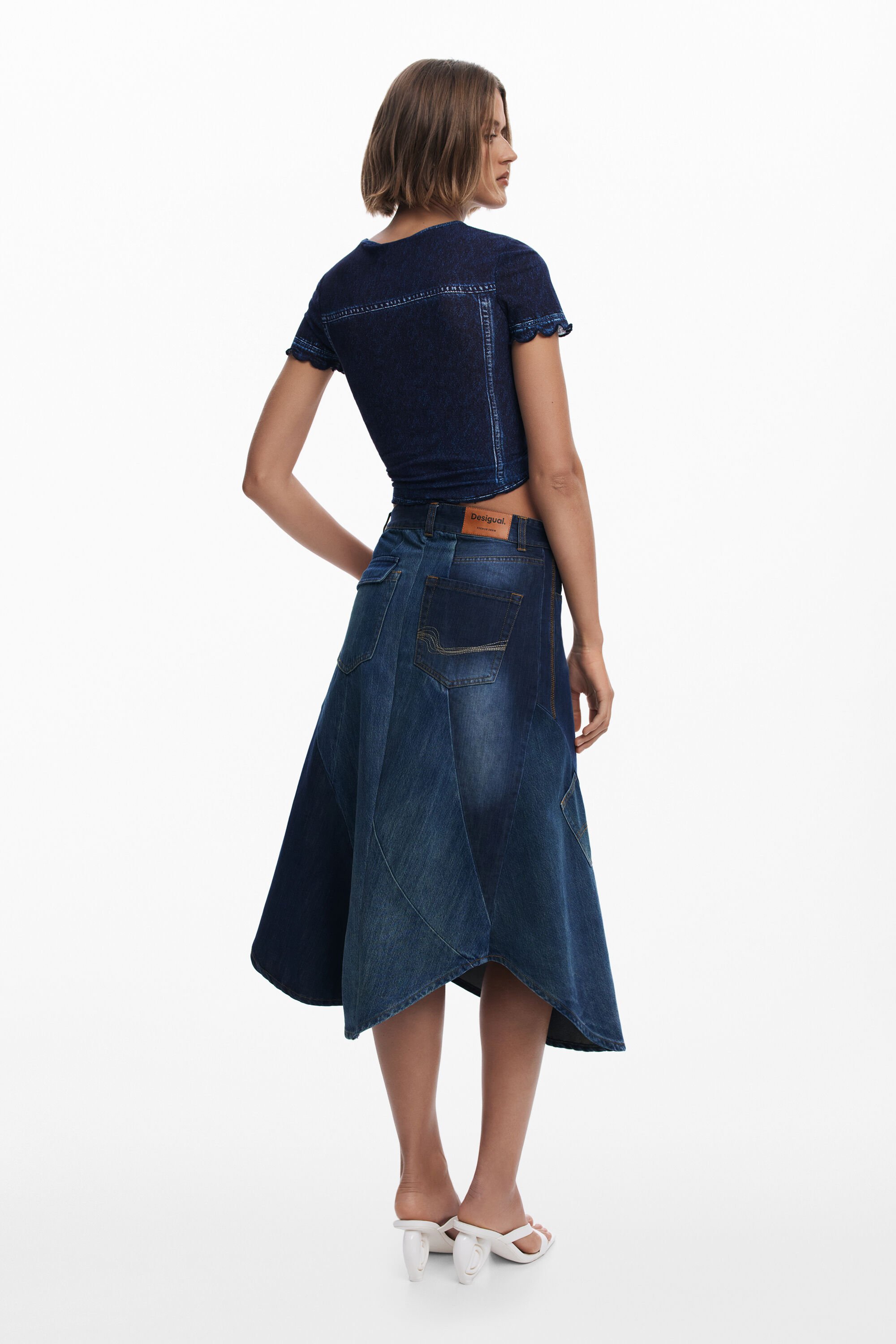 デニムパッチワークスカート 女性用 I Desigual.com