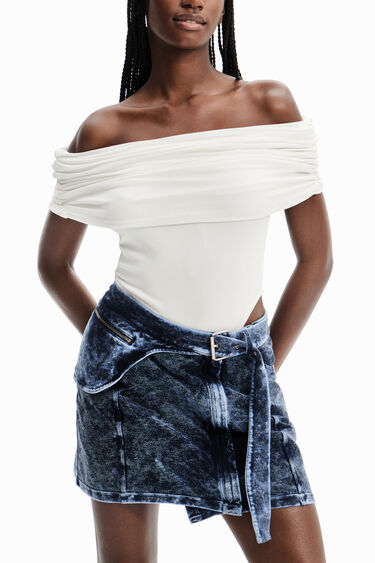 Body escote drapeado Nathy Peluso | Desigual