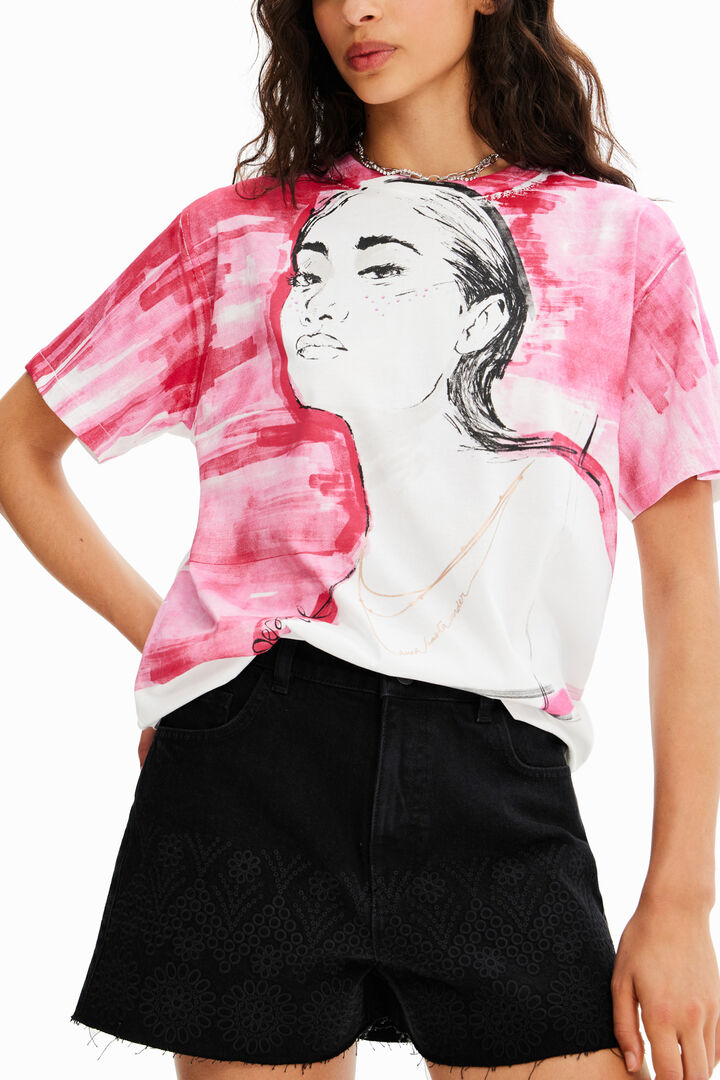 Camiseta ilustración chica | Desigual