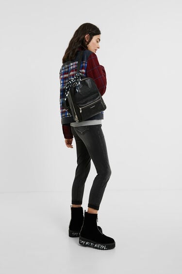 Backpack embroidered with scarf | Desigual