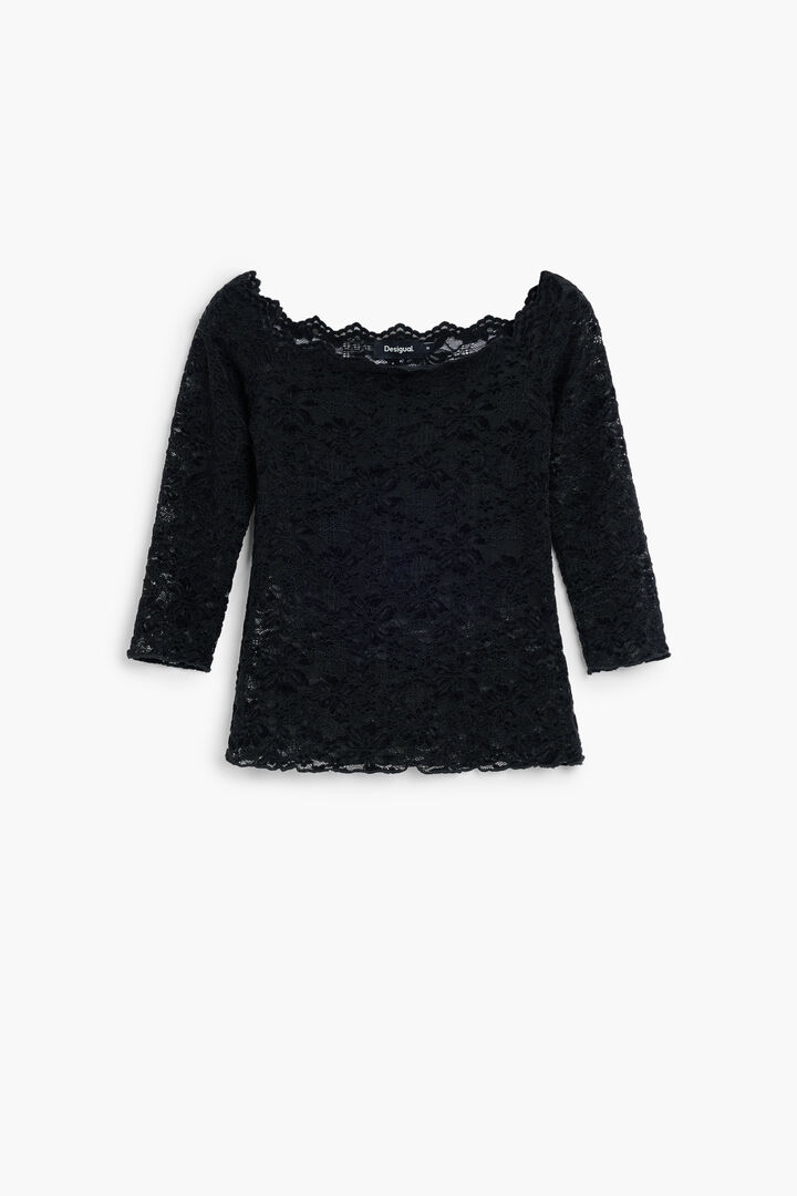 strapless lace T-shirt