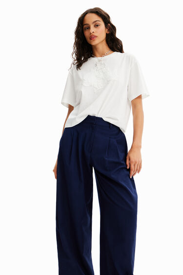 Pantalon wide leg pinces | Desigual