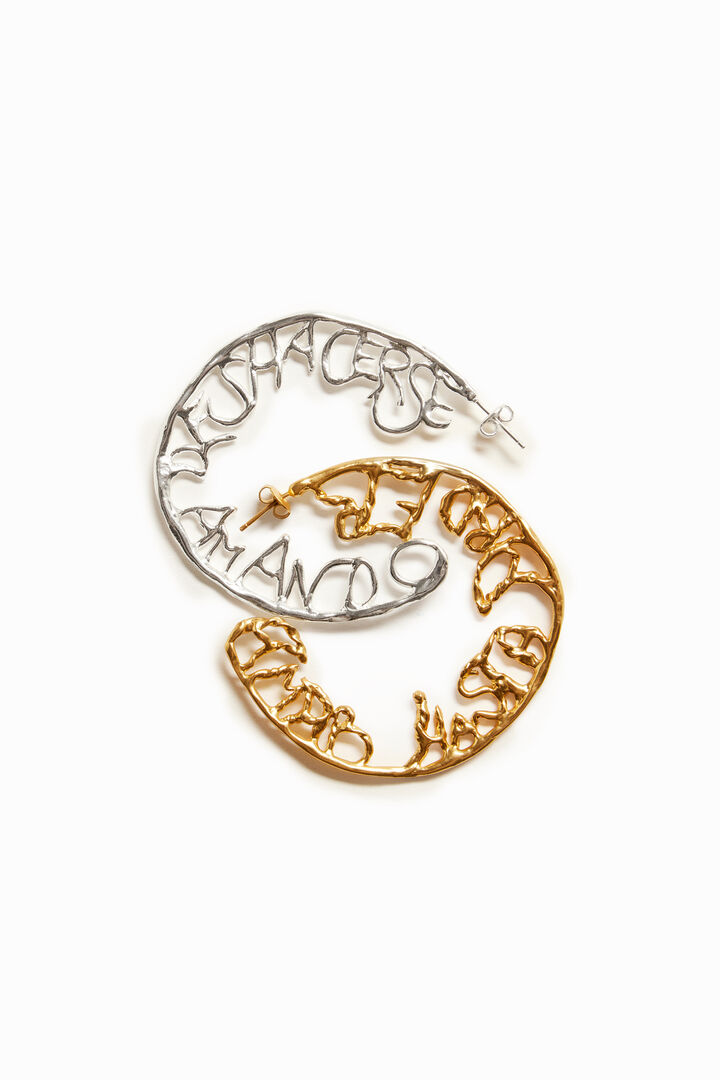 Zalio gold and silver plated XL earrings | Desigual