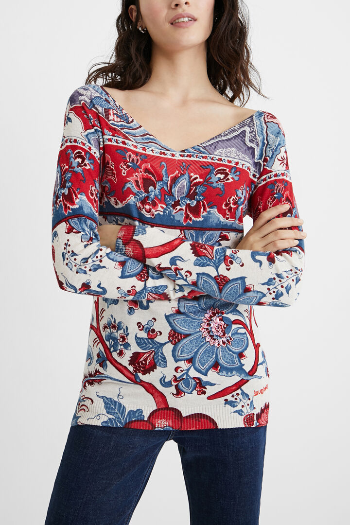 Floral knit jumper | Desigual