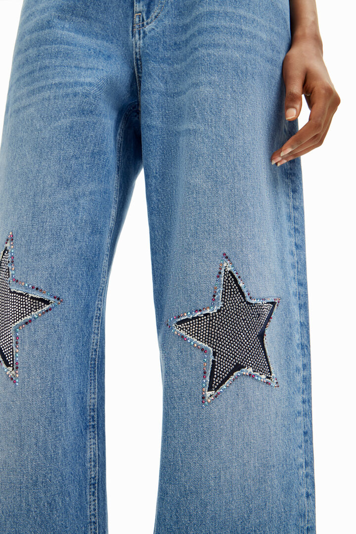 Pantalons denim amb detall d'estrelles Collina Strada | Desigual