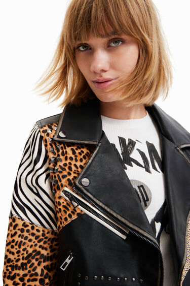 Chaqueta biker animal print | Desigual