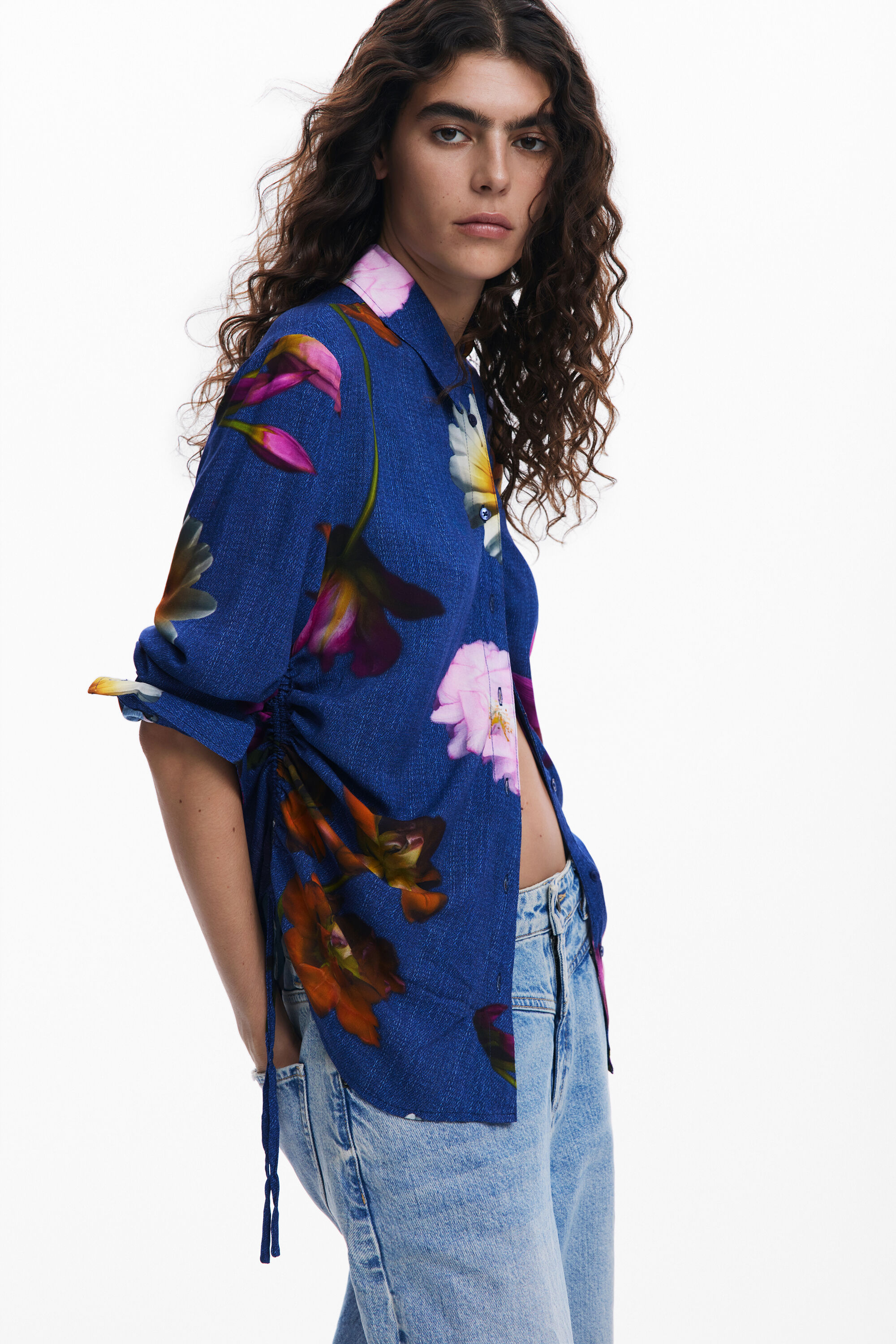 Desigual 花柄シャツ In Blue