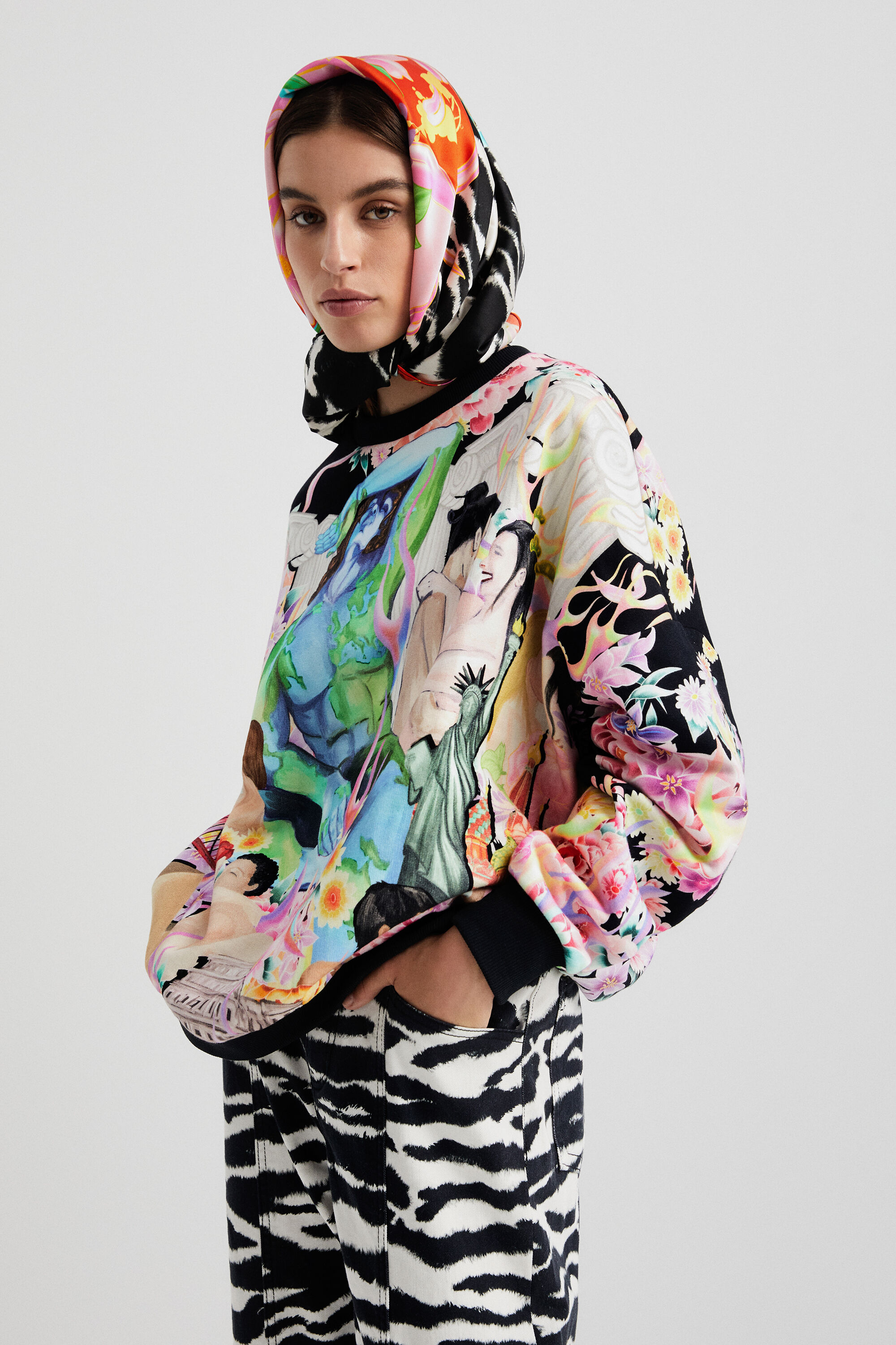 Oversized plush sweatshirt