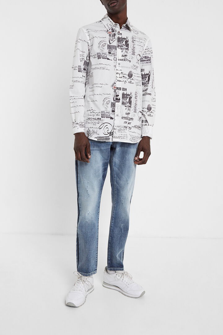 Camisa lettering e ilustrações | Desigual