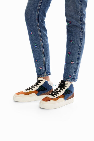 Sneakers caña media patch | Desigual