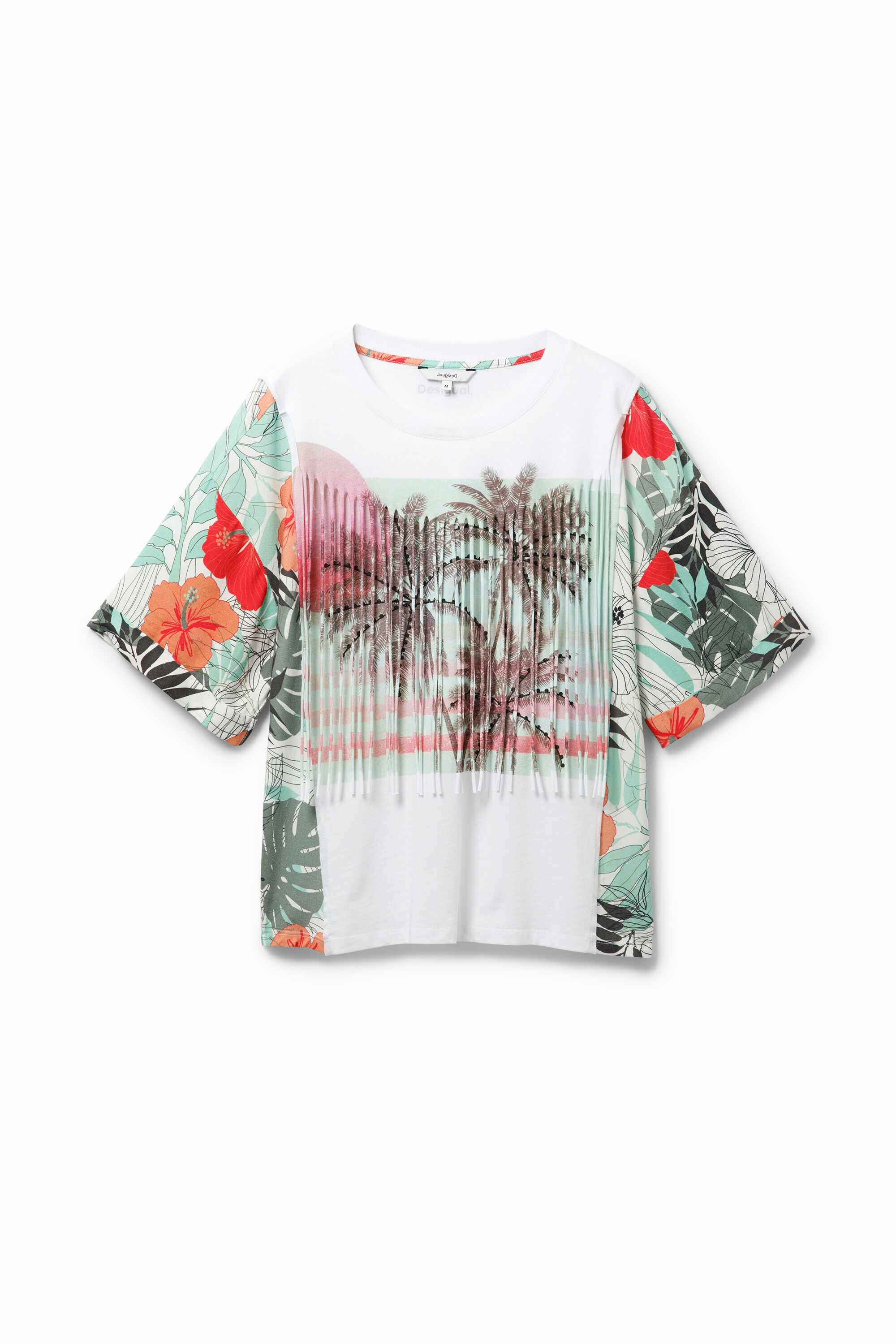 Hawaiianisches T-Shirt mit Fransen