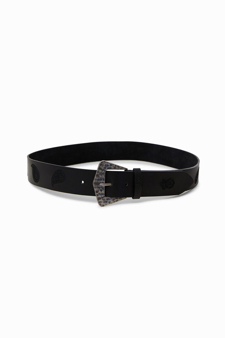 Leren riem met paisleys | Desigual