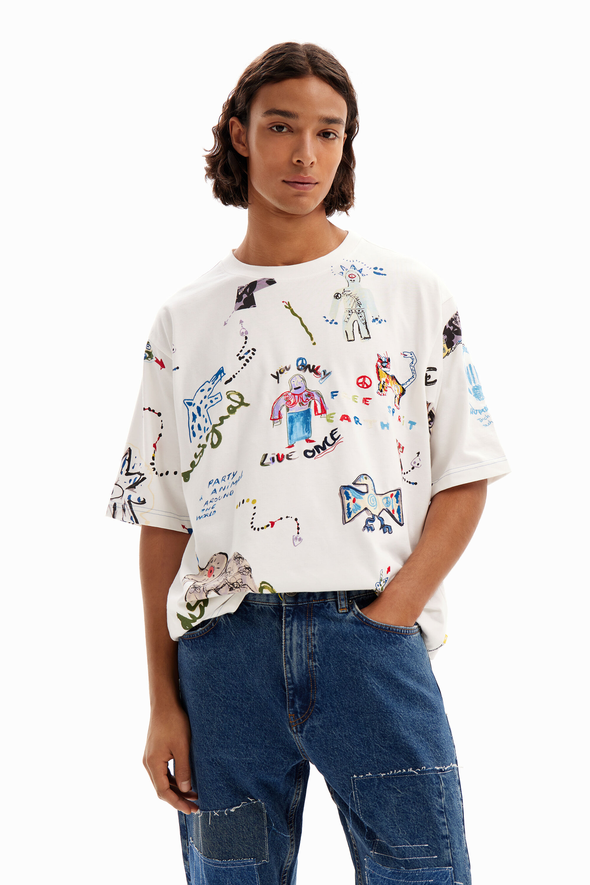 T-shirt à manches courtes animaux - Desigual - Modalova