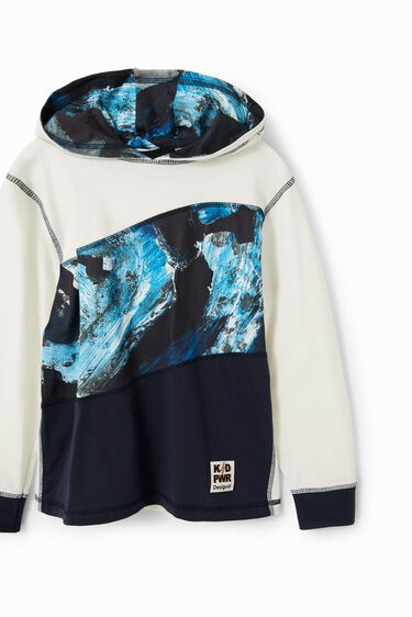 Patchwork hooded T-shirt | Desigual
