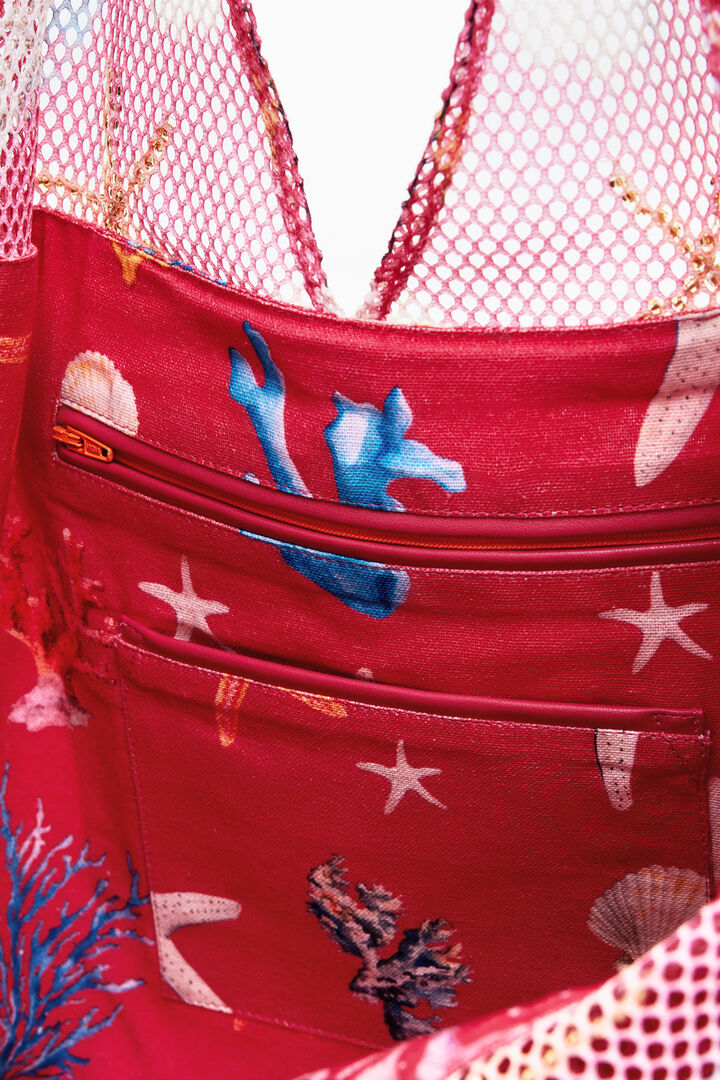 Medium star texture tote bag | Desigual
