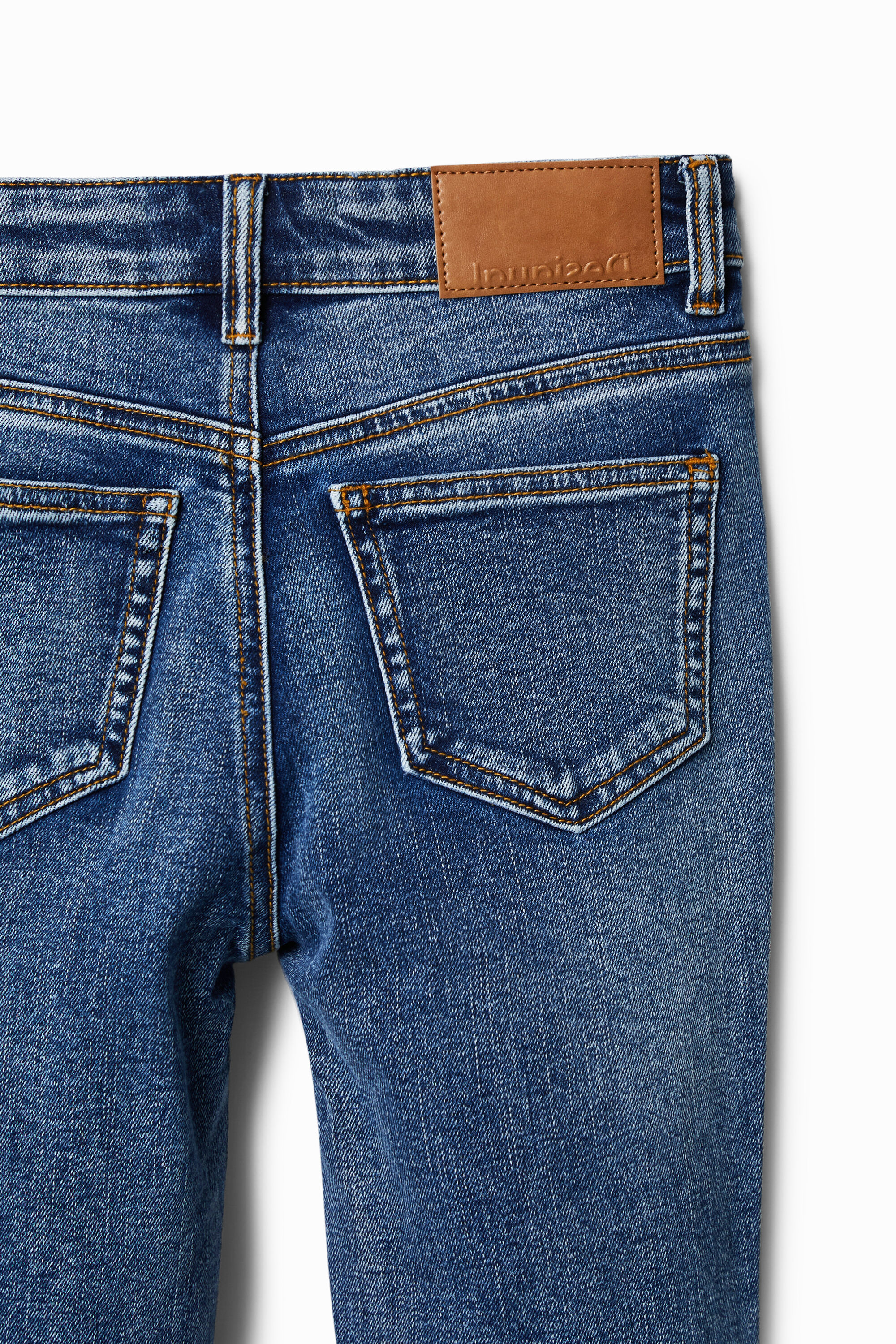 Desigual Girls Clothing Skirts Denim Skirts Flocked cropped flare jeans 