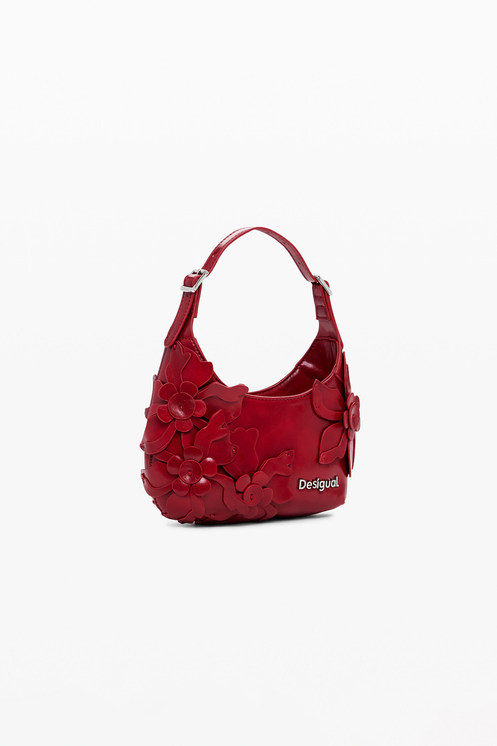 Desigual 花のアップリケ付き小さなバッグ In Red