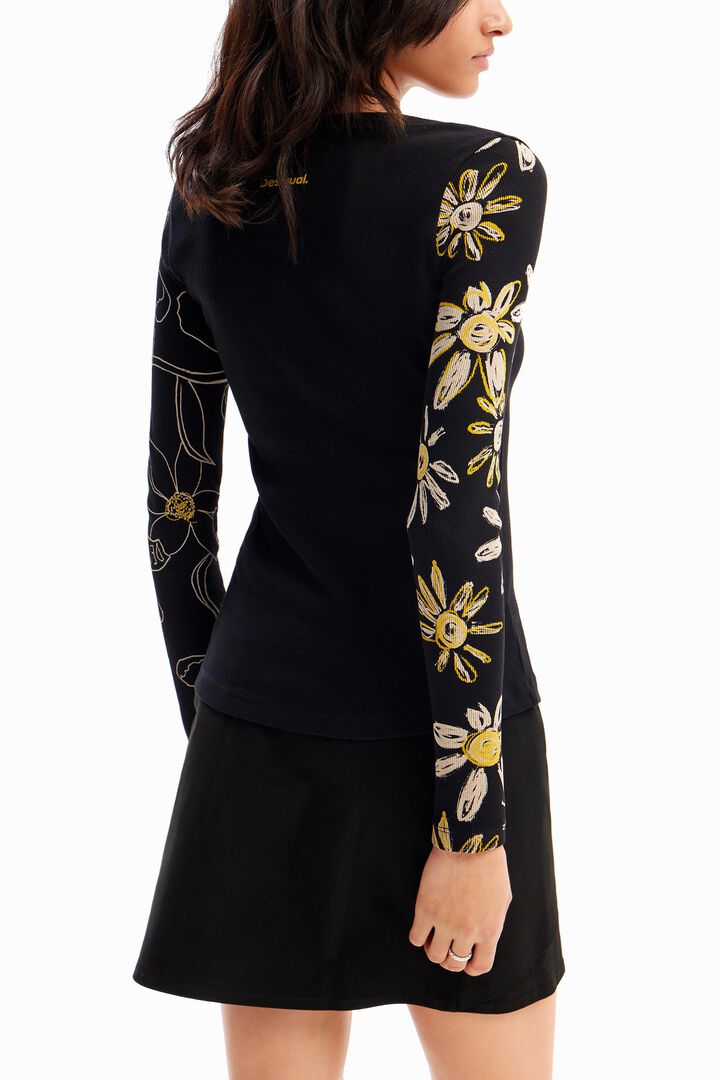 Ribbed floral T-shirt | Desigual