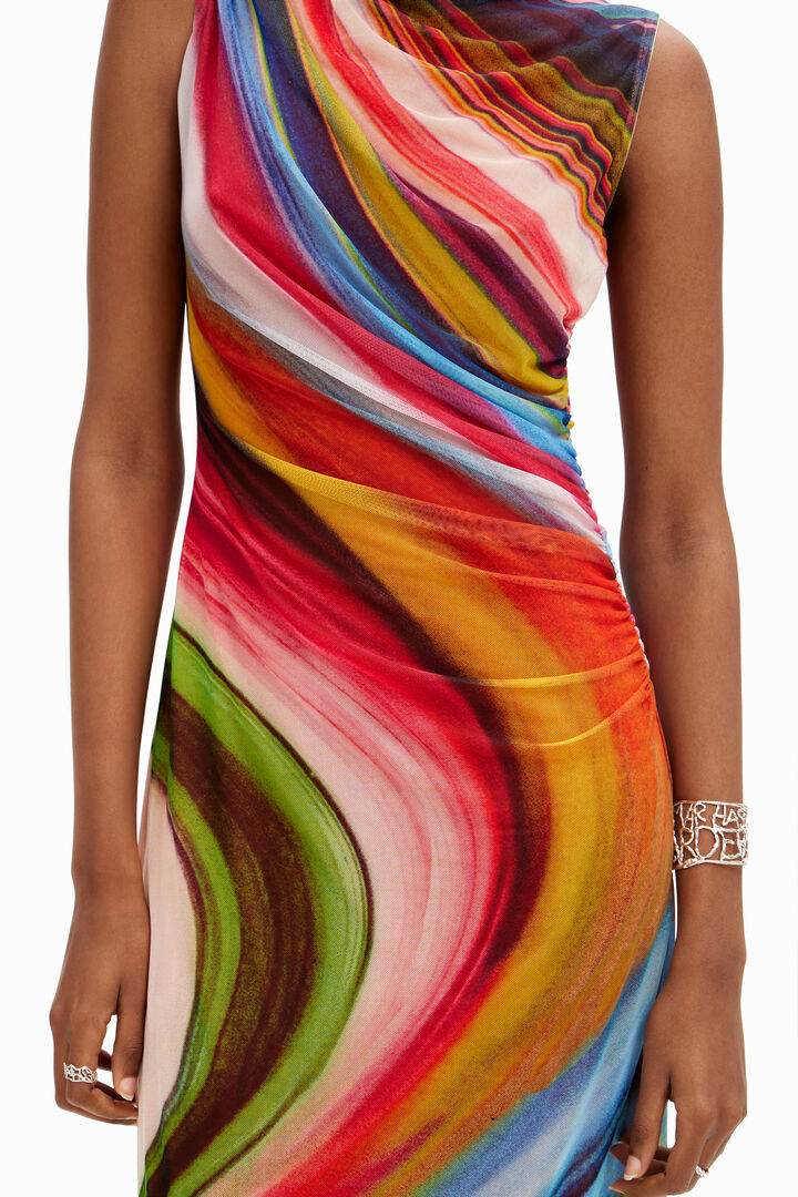 Tulle wave midi dress | Desigual