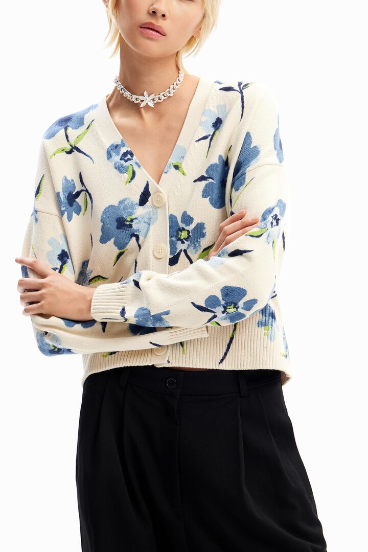 Cárdigan oversize flores | Desigual