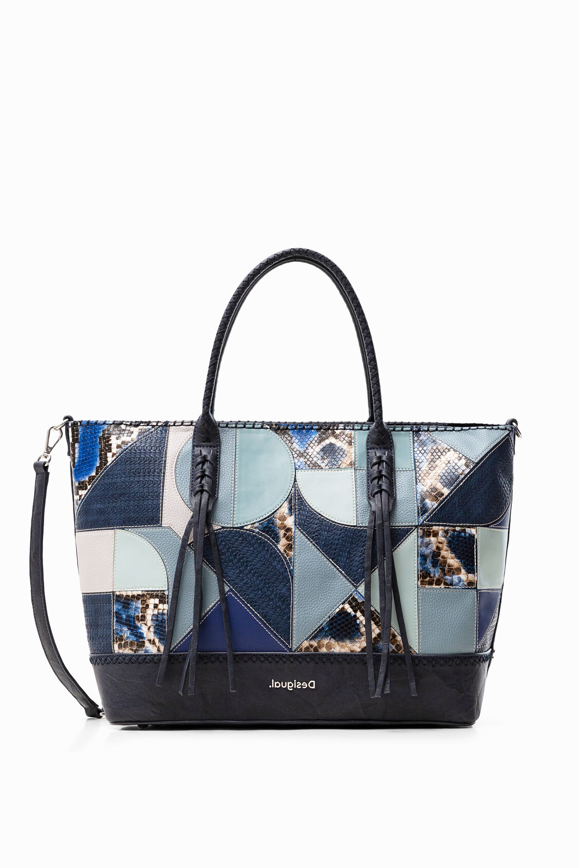 Blue Patch Shopping Bag Desigual Com
