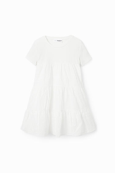 Vestit combinat brodat suís | Desigual