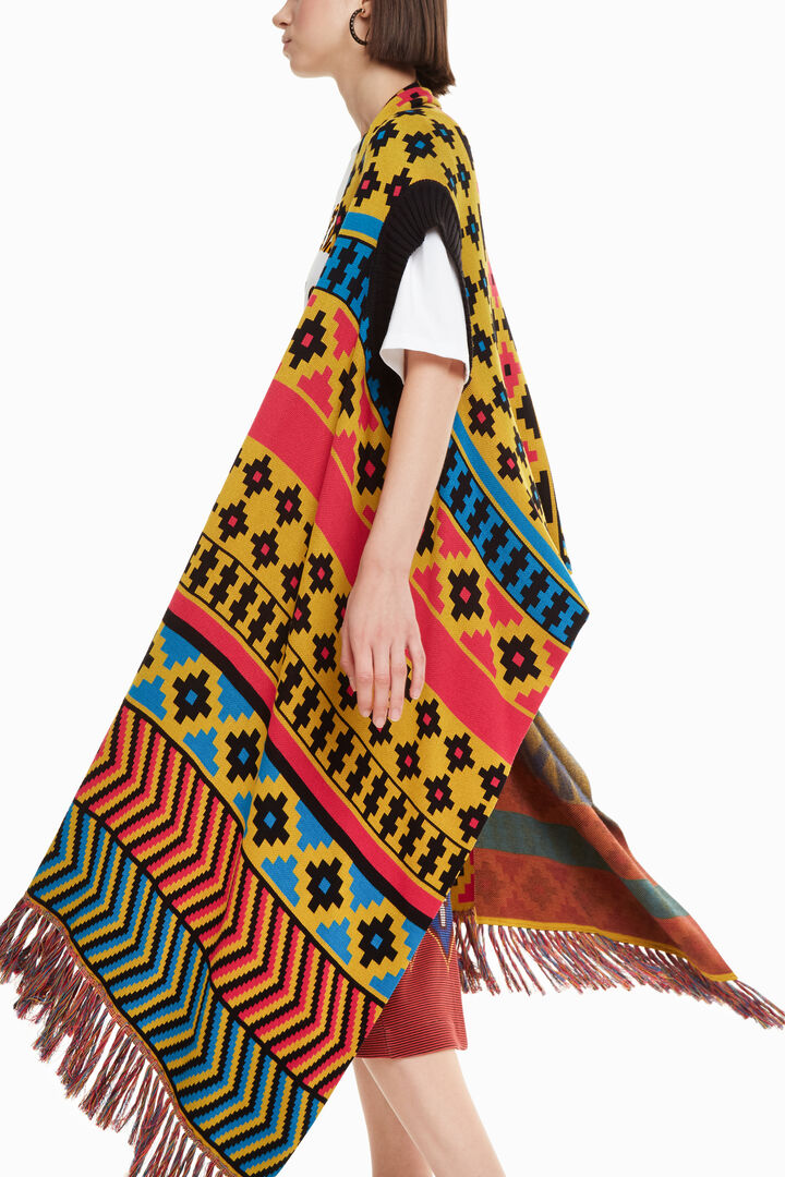 Ethnic square poncho | Desigual
