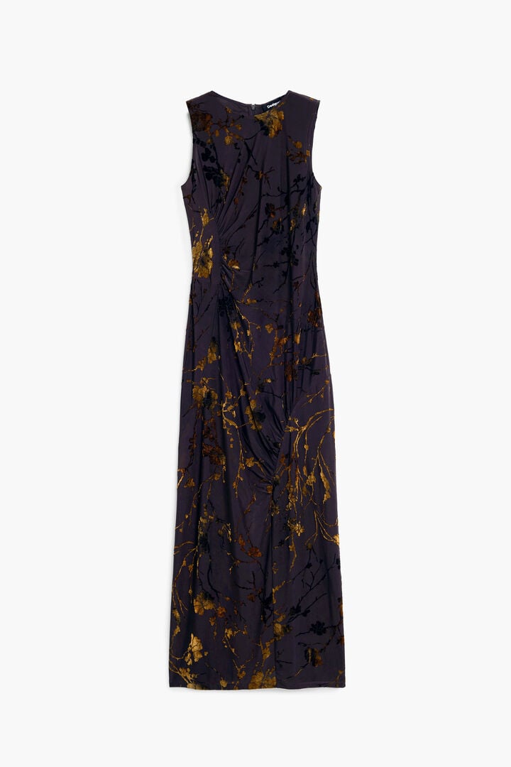 Vestido midi flocado