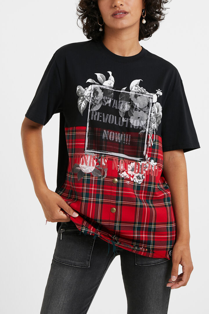 Oversize tartan T-shirt | Desigual