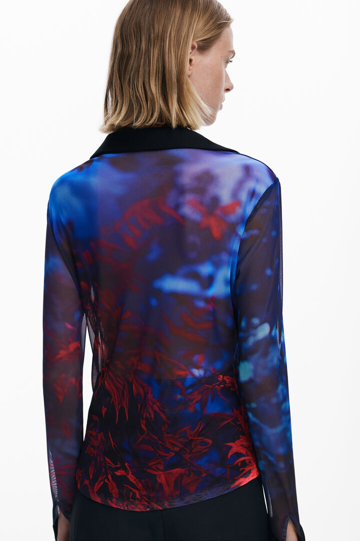 Buttoned chiffon T-shirt | Desigual