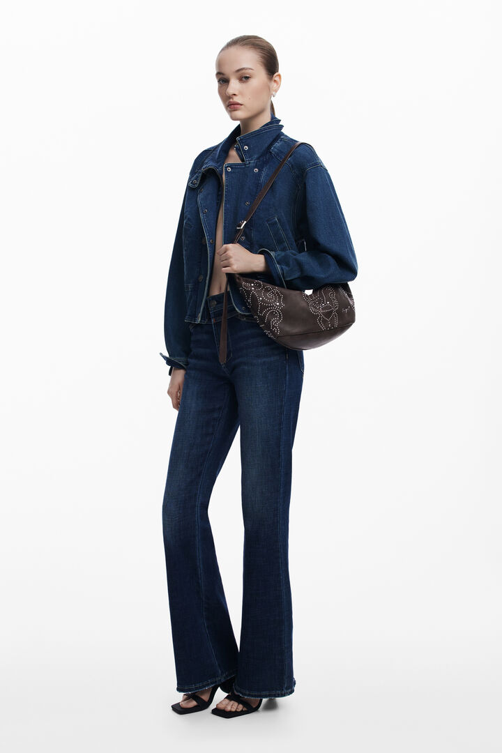 Bolso efecto piel tachuelas mediano | Desigual