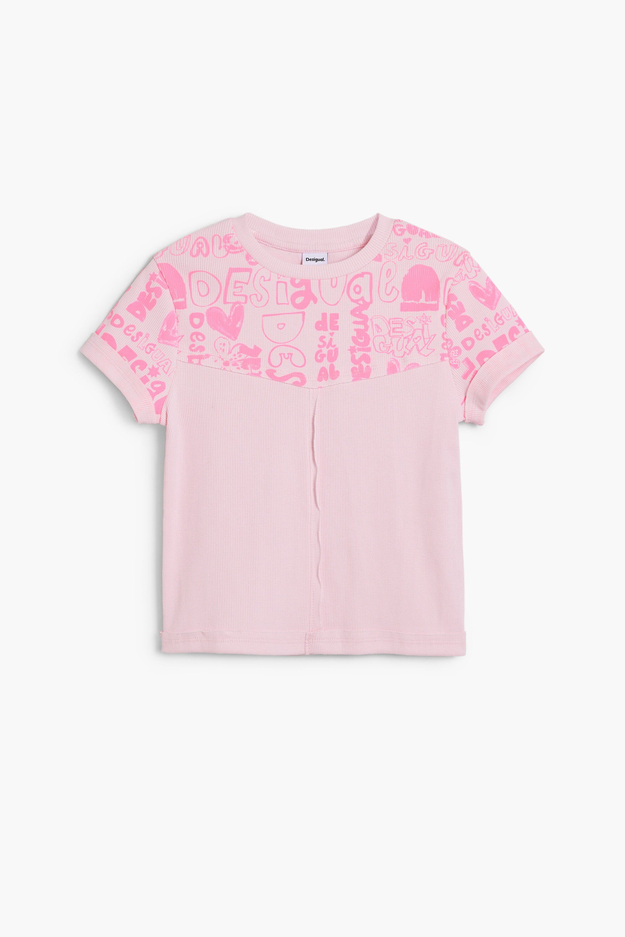 T-shirt met korte mouwen en lettering
