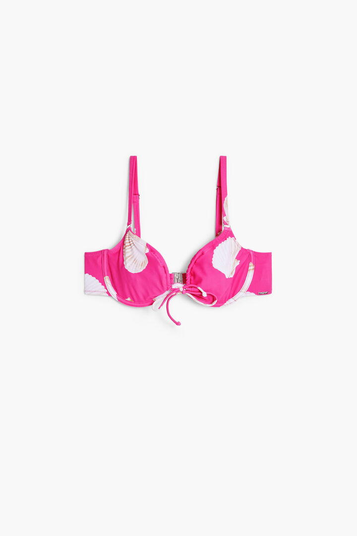 Fuchsiový bikiny top s mušľami | Desigual