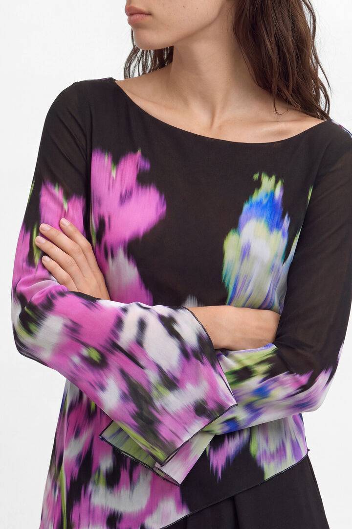 Asymmetric Printed Blouse M. C. Lacroix