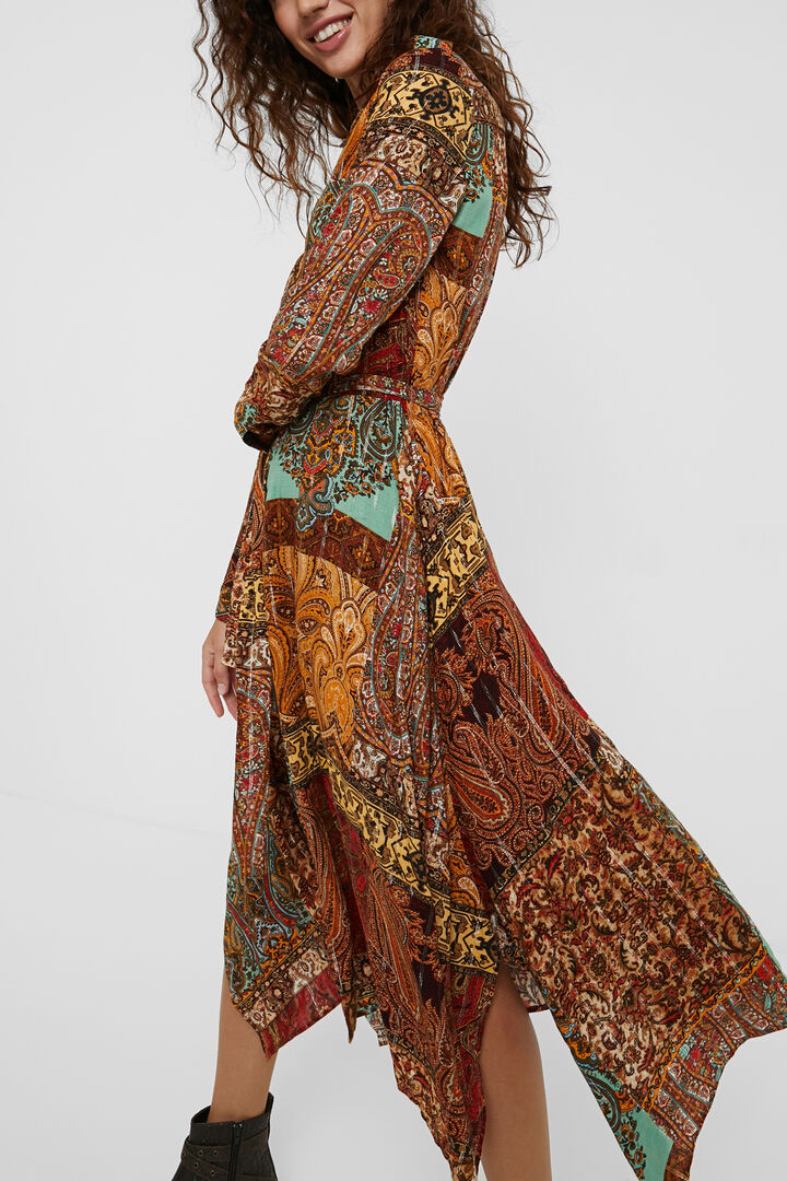 Shirt dress metallic print | Desigual