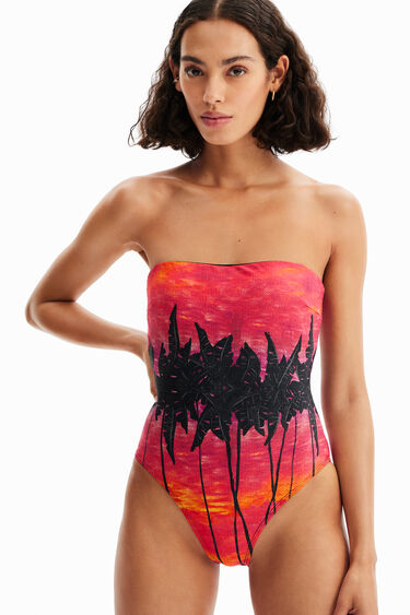 Stella Jean bandeau swimsuit | Desigual