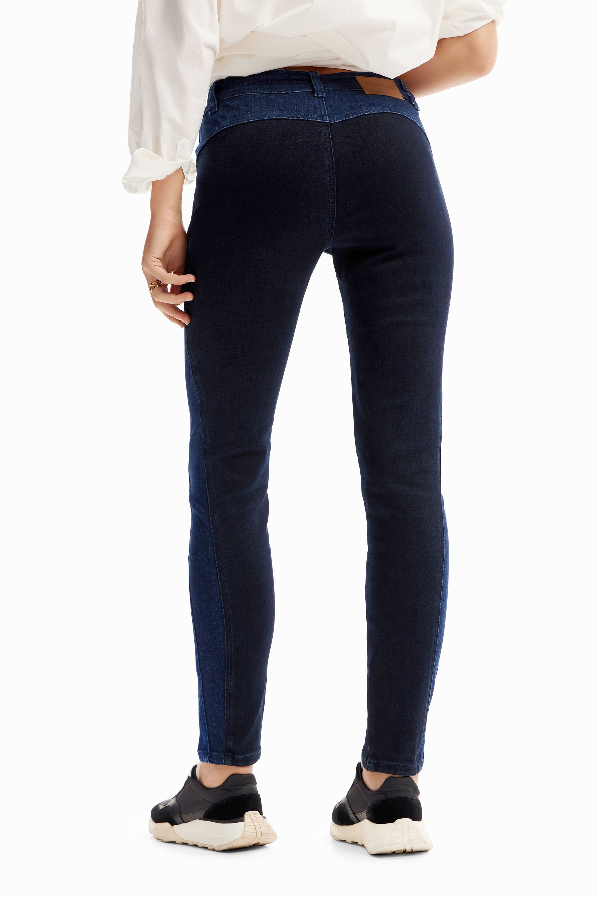 Navy velvet skinny jeans sales