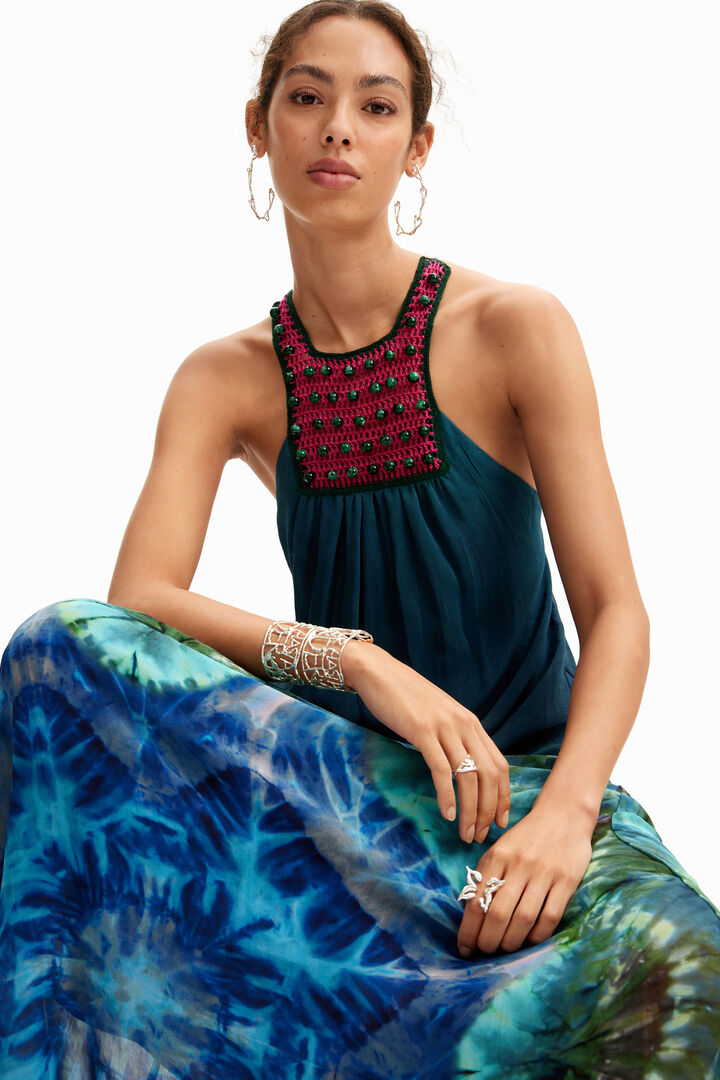 Long arty tie-dye dress | Desigual